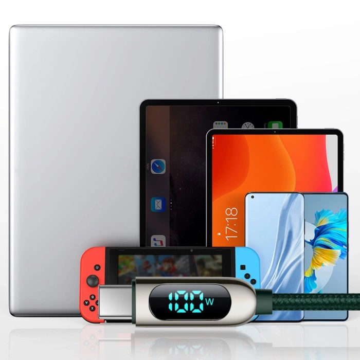 Baseus CATSK-B06 USB-C – USB-C PD-Kabel 100 W 5 A 480 Mbit/s 1 m – grün