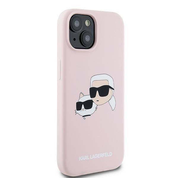 Etui Karl Lagerfeld KLHMP15SSKCHPPLP iPhone 15 / 14 / 13 6.1" różowy/pink hardcase Silicone Karl & Choupette MagSafe