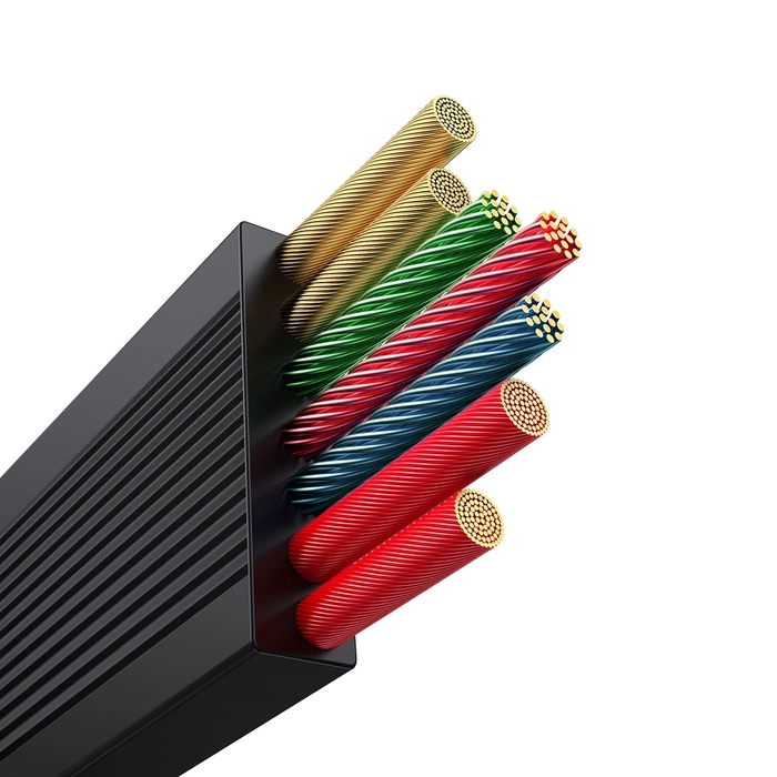 Baseus Free2Draw CB000084 einziehbares USB-C – Lightning /USB-C/Micro-USB-Kabel 100 W 1,1 m – Schwarz