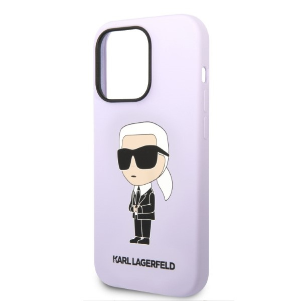 Puzdro Karl Lagerfeld iPhone 14 Pro Max 6,7" hardcase purple/purple Silicone Ikonik