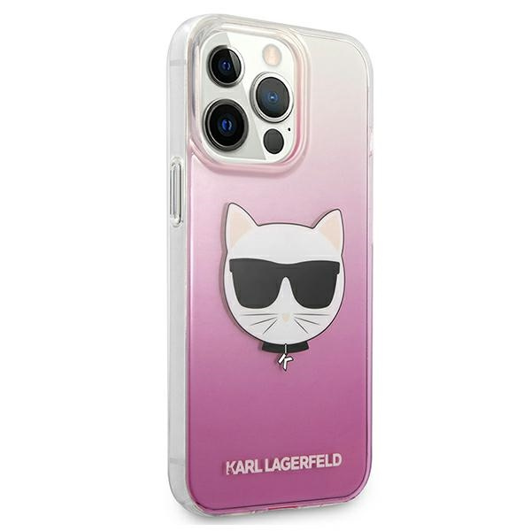 Pouzdro KARL LAGERFELD Apple iPhone 13 13 Pro Choupette Head Pink Hardcase