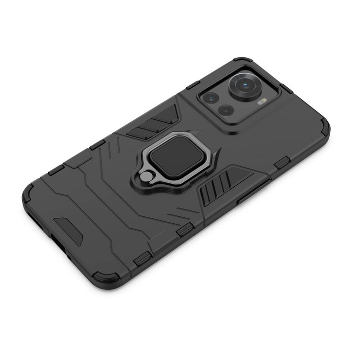 Funda híbrida blindada Ring Armor + soporte magnético para OnePlus Ace negro