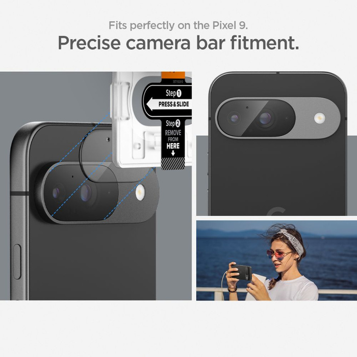 Spigen PROTEZIONE FOTOCAMERA OPTIK.TR "EZ FIT" PROTEZIONE FOTOCAMERA 2-PACK GOOGLE PIXEL 9 CRYSTAL CLEAR