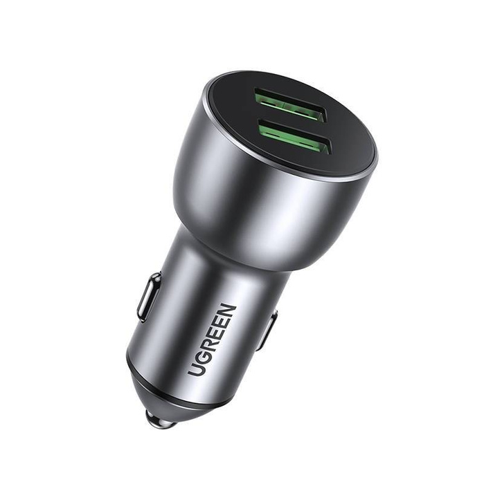  UGREEN Car QC 3.0, 2xUSB, 36W (gris)