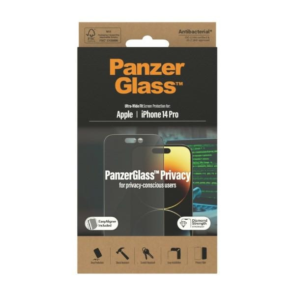 PanzerGlass Ultra-Wide Fit iPhone 14 Pro 6.1" Bildschirmschutz Antibakteriell Easy Aligner Inklusive P2784