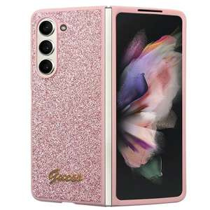 Case Guess GUHCZFD5HGGSHP F946 Galaxy Z Fold 5 pink/pink hardcase Glitter Script Case