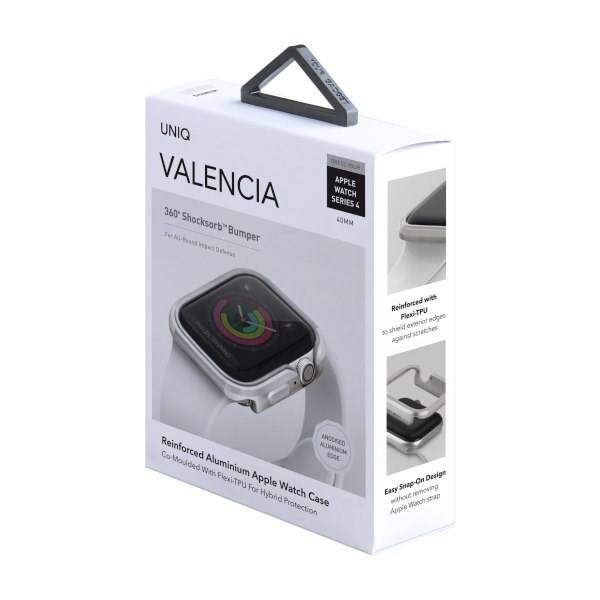 Uniq Hülle für Valencia Apple Watch Series 4/5/6 / SE 40 mm. Silber / Titansilber