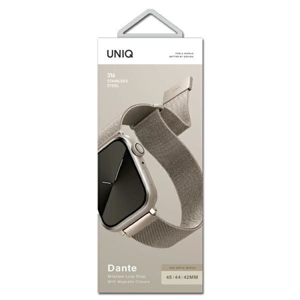 UNIQ strap Dante Apple Watch Series 4/5/6/7/SE 42/44/45mm. Stainless Steel starlight