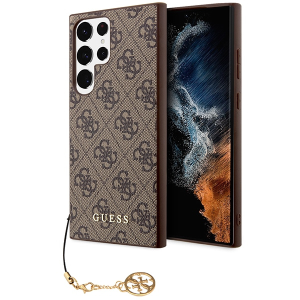 Funda Guess GUHCS23LGF4GBR S23 Ultra S918 marrón/marrón durocase 4G Charms Collection Case