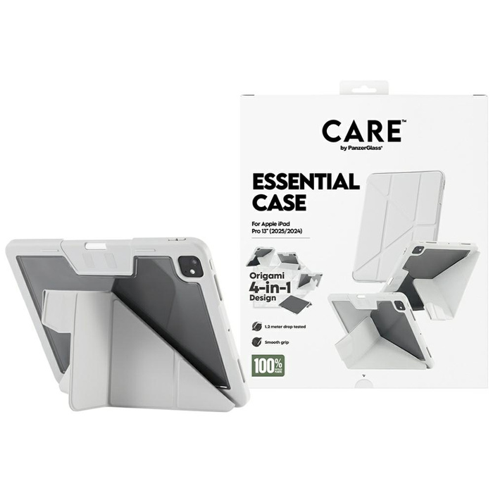 Etui Care by PanzerGlass Y fold do iPad  Pro 13" (2025/2024) jasnoszary