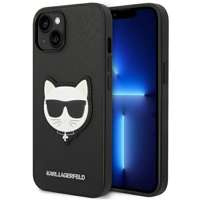Hülle Karl Lagerfeld iPhone 14 Plus 6.7" hartcase schwarz/schwarz Saffiano Choupette Head Patch