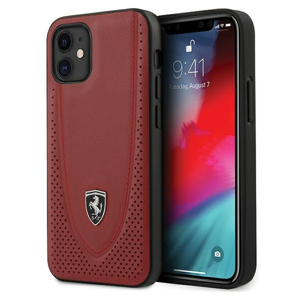 Cover FERRARI Apple iPhone 12 Mini 5.4 Off Track Perforato FEOGOHCP12SRE Rosso Hardcase