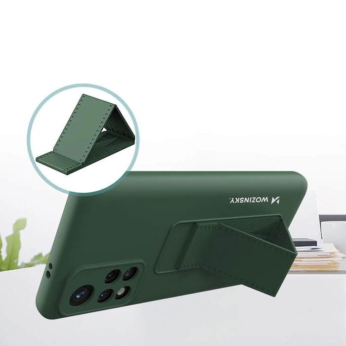 Wozinsky Kickstand Case silikonowe etui z podstawką etui Xiaomi Redmi 10 różowe