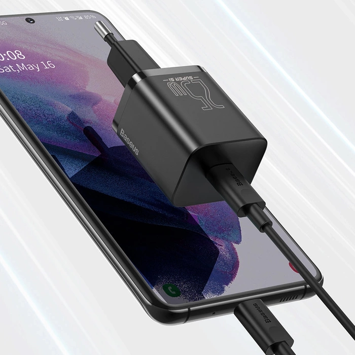Rychlá nabíječka Baseus Super Si 1C USB Type C 25W Power Delivery Quick Charge černá (CCSP020101)