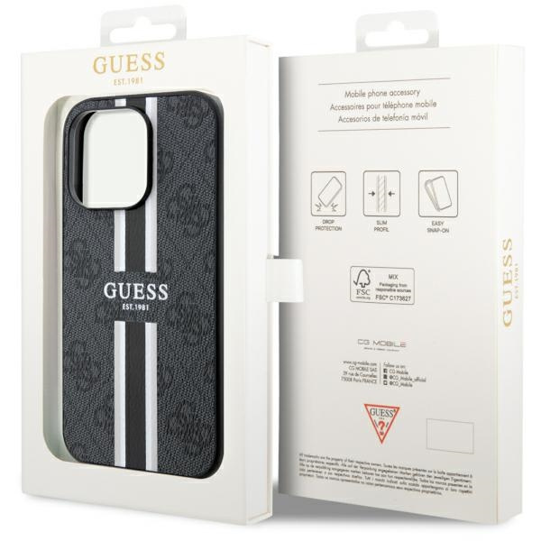 Hülle Guess GUHMP14XP4RPSK iPhone 14 Pro Max 6,7" schwarz/schwarz hartcase 4G Printed Stripes MagSafe Case