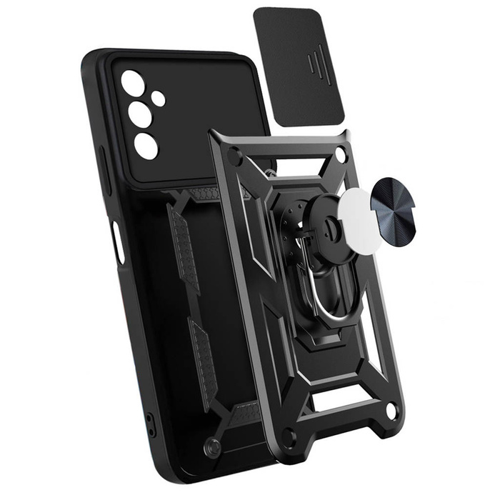 Funda Hybrid Armor Camshield para Samsung Galaxy A13 5G funda blindada con tapa de cámara negra