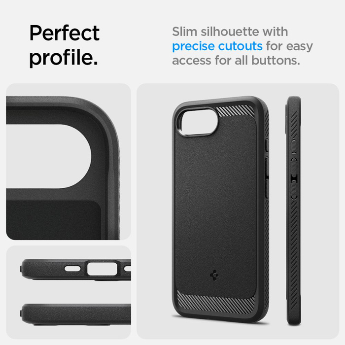 SPIGEN RUGGED ARMOR MAG MAGSAFE IPHONE 16E MATE NEGRO