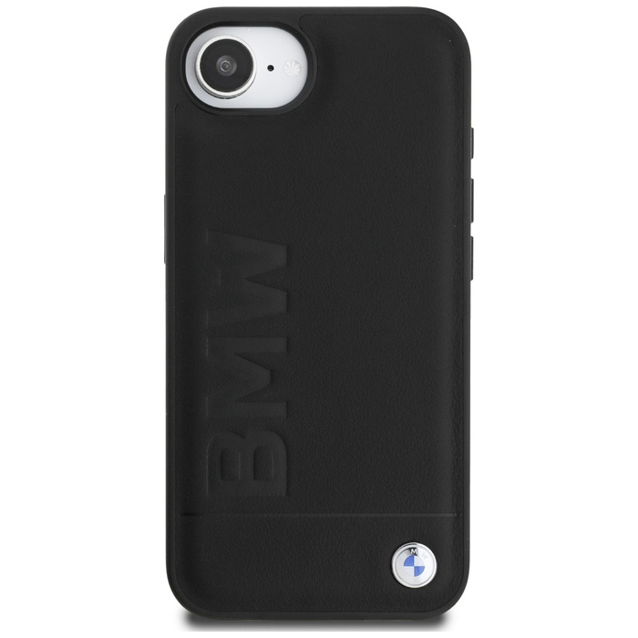 Cover BMW Leather Hot Stamp per iPhone 16e nero