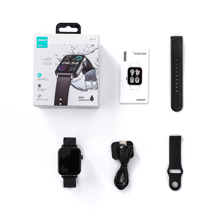 Montre intelligente Joyroom Fit-Life Series avec fonction de réponse aux appels IP68 noir (JR-FT5)