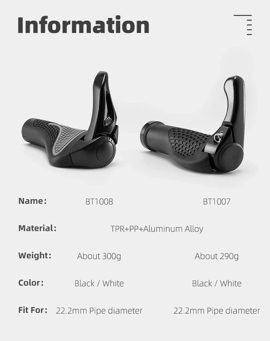 Rockbros BT1007B Bicycle Holder Set with Horns - Black