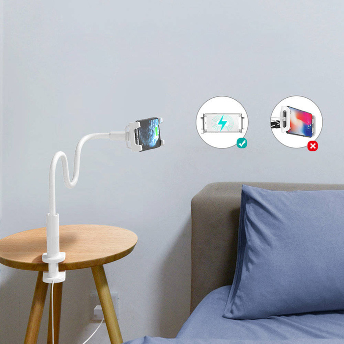 Flexible support à téléphone avec le chargeur sans fil Choetech 10W - blanc (T548-S)