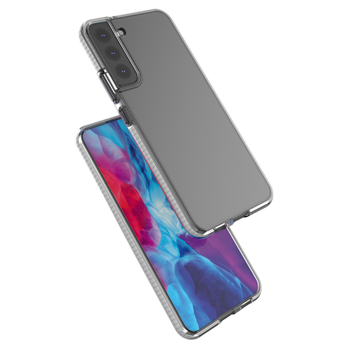Pružinový Case gelový kryt pouzdro s barevným rámečkem pro Samsung Galaxy S22+ (S22 Plus) černý