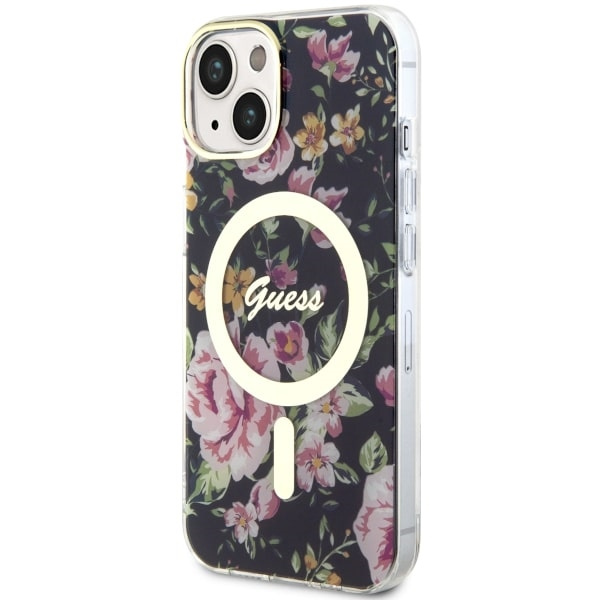 Coque Guess GUHMP14SHCFWSK iPhone 14 6.1" noir/noircase Flower MagSafe Case