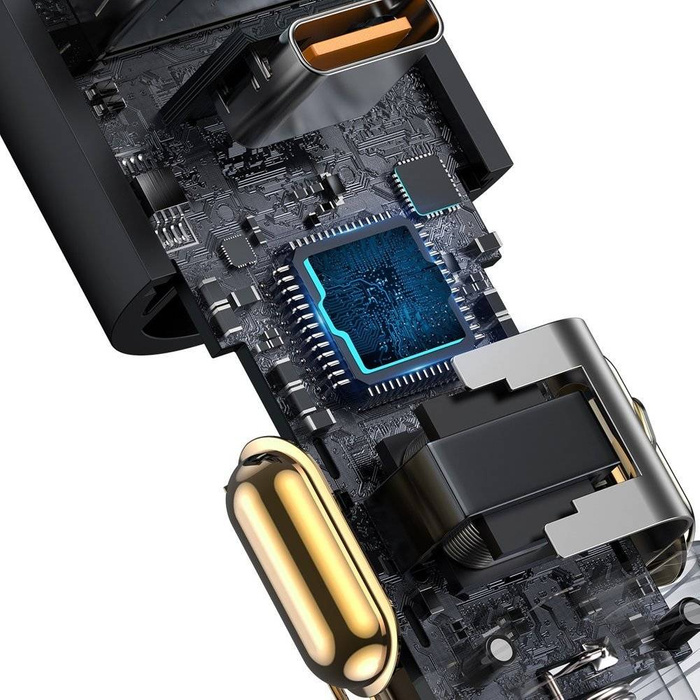 Baseus Share Together USB / USB Type C nabíječka do auta / 120W zásuvka pro zapalovač cigaret Quick Charge Power Delivery šedá (CCBT-C0G)