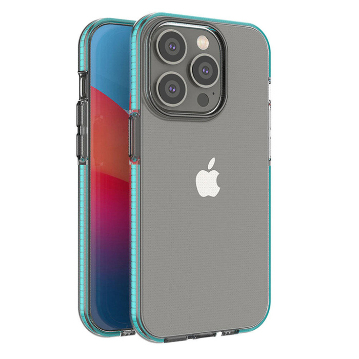 Funda Spring Case para iPhone 14 Pro funda de silicona con marco azul claro