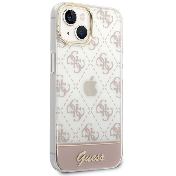 Case GUESS Apple iPhone 14 Plus 4G Pattern Script Pink Hardcase