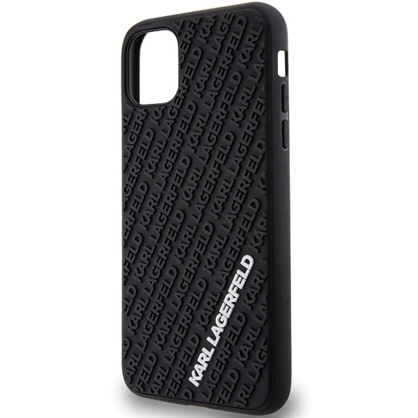 Cover Karl Lagerfeld KLHCN613DMKRLK iPhone 11 / Xr 6.1" nero/nero durocase Gomma 3D Multi Logo Case