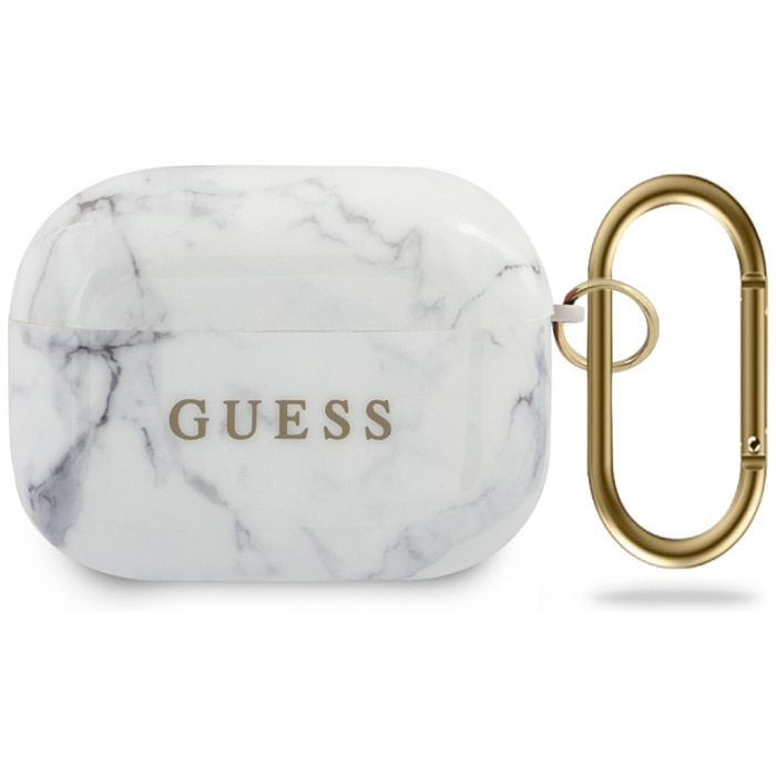 Cover GUESS Apple AirPods Pro Cover Marble Collection GUACAPTPUMAWH Custodia bianca