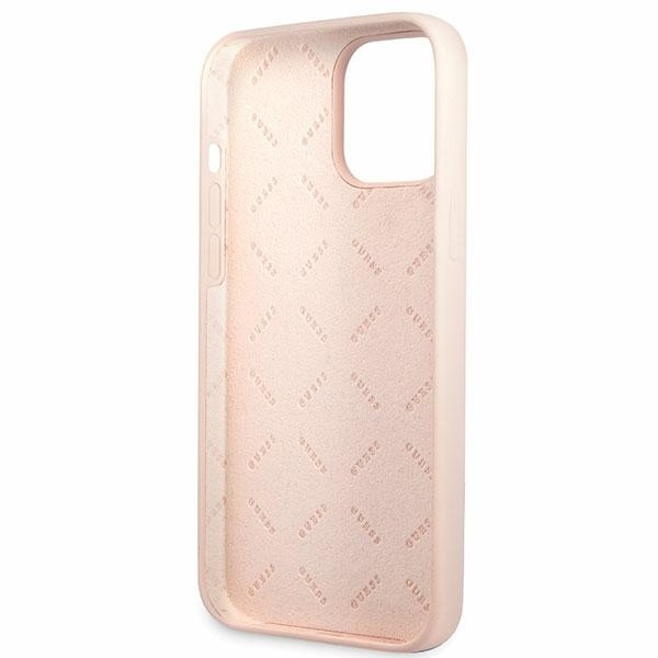 Guess GUHCP13XLSLMGLP iPhone 13 Pro Max 6,7" rosa chiaro/rosa durocase Silicone Script Gold Logo