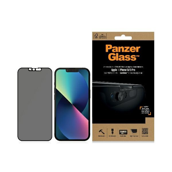 PanzerGlass E2E Microfracture iPhone 13 /13 Pro 6.1" Case Friendly CamSlider Privacy Antibacterial schwarz/schwarz P2748