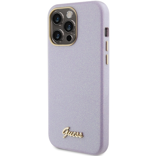 Guess GUHCP15XPGMCSL iPhone 15 Pro Max 6.7" lila/lila durocase Glitter Glossy Script