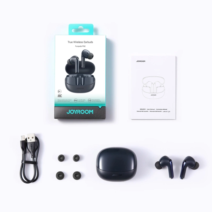 Joyroom Funpods JR-FN2 In-Ear-TWS-Kopfhörer mit Bluetooth 5.4, ANC-Funktion und IP54-Schutz – Schwarz