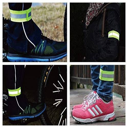 Reflective arm band bike running velcro 4cm yellow