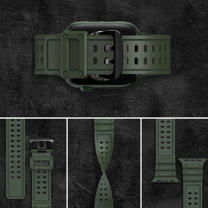 Strap Triple Protection pasek Apple Watch Ultra, SE, 9, 8, 7, 6, 5, 4, 3, 2, 1 (49, 45, 44, 42 mm) opaska bransoleta zielony