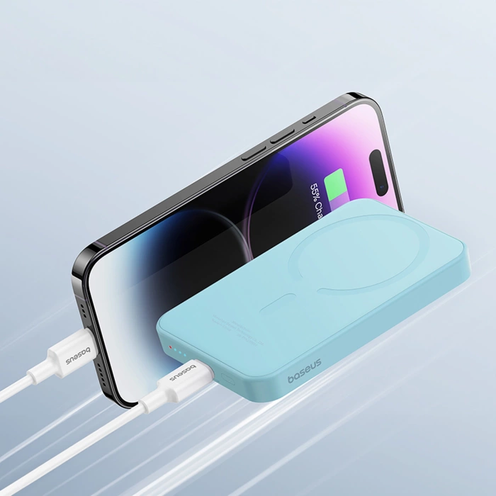 Baseus Mini-Powerbank 5000 mAh 20 W + USB-C-Kabel (20 V/3 A) – blau