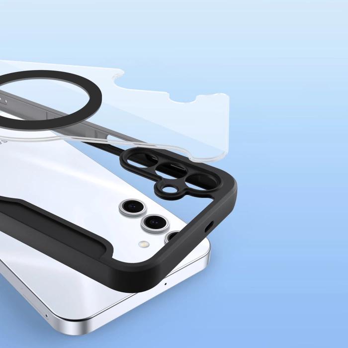 Dux Ducis Skin X Pro Hülle für Samsung Galaxy S25 mit MagSafe und Geldbörse – Schwarz