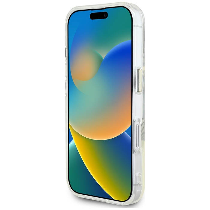 Etui Guess IML Metal Colored Circle      Classic Logo MagSafe do iPhone 16 szary