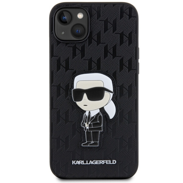 Case Karl Lagerfeld KLHCP14MSAKHPKK iPhone 14 Plus 6.7" black/black Saffiano Monogram Ikonik Case