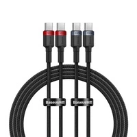 Baseus Cafule USB-C / USB-C 100W cable 2 m - red-black and black-gray (2 pcs.)