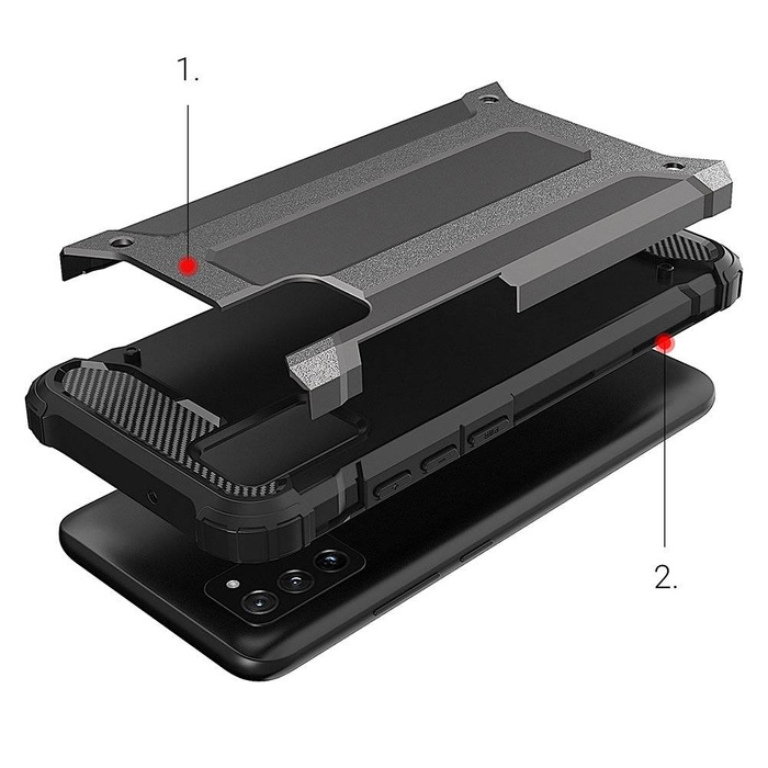 Hybride Armor hybride blindé coque couverture Samsung Galaxy A03s noir