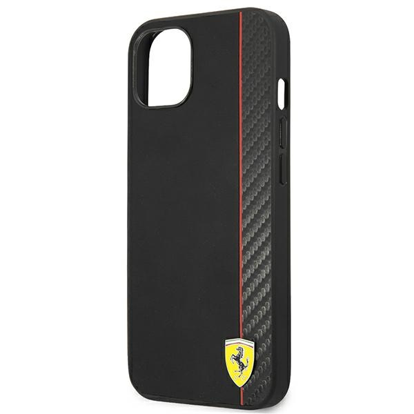 Puzdro FERRARI Apple iPhone 13 Mini On Track Carbon Stripe Black Hardcase