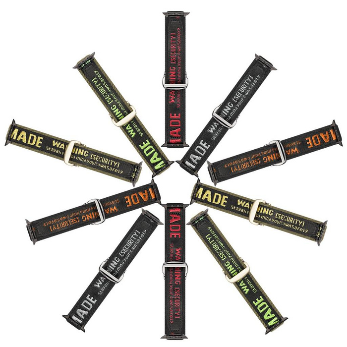 Correa Dux Ducis Strap (Outdoor Version) para Apple Watch Ultra, SE, 8, 7, 6, 5, 4, 3, 2, 1 (49, 45, 44, 42 mm) correa de nylon negra y roja