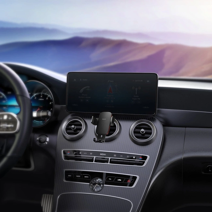 [B WARE] Baseus Metal AgeⅡ Schwerkrafthalter für runde Auto-Lüftungsdüse schwarz (SUJS030001)