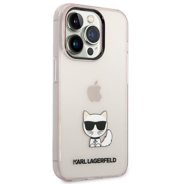 Case KARL LAGERFELD Apple iPhone 14 Pro Max Transparent Choupette Body Pink Hardcase