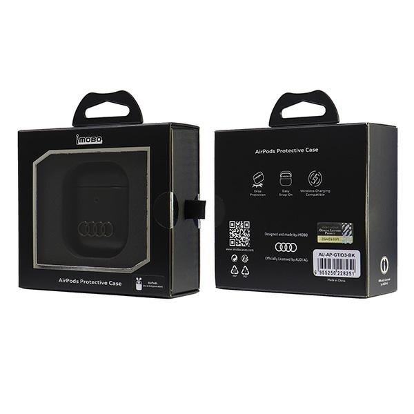 Audi Leather Big Logo AirPods 1/2 cover  czarny/black AU-AP-GT/D3-BK