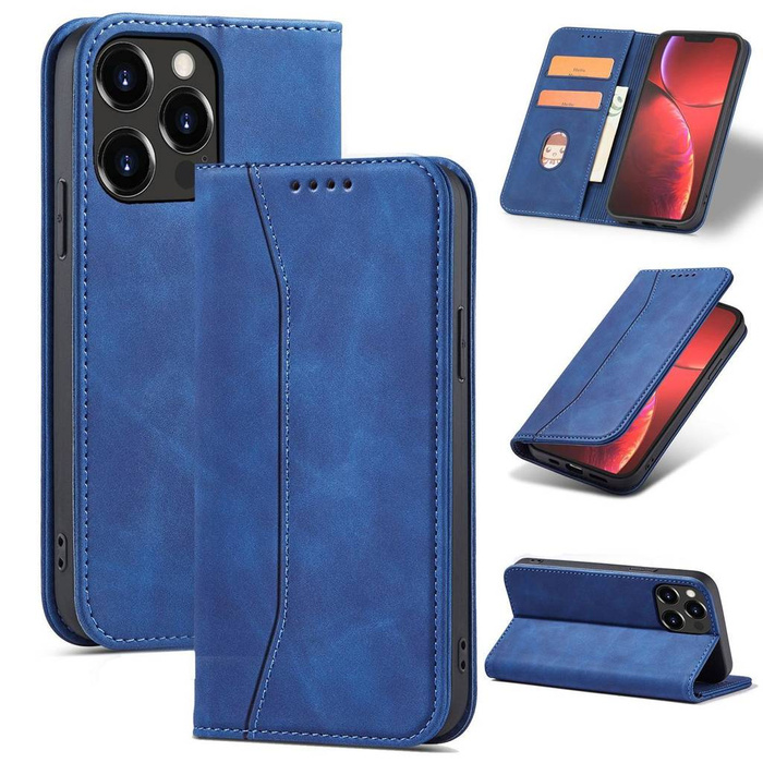 Funda Magnet Fancy Case para iPhone 14 flip cover wallet stand azul